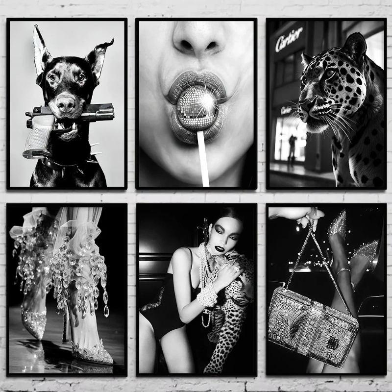 Vintage Fashion Art - Black and White Fashion Vintage Photography