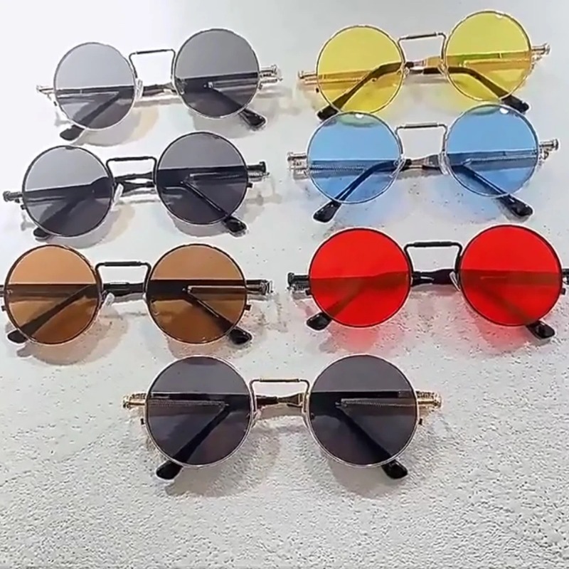 Vintage Outdoor Fashion - Vintage Metal Frame Round Sunglasses Women