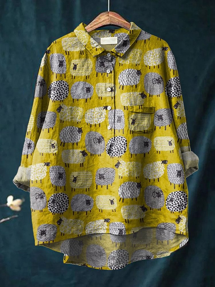Vintage Fashion Art - Vintage Lovely Sheep Art Pattern 3D
