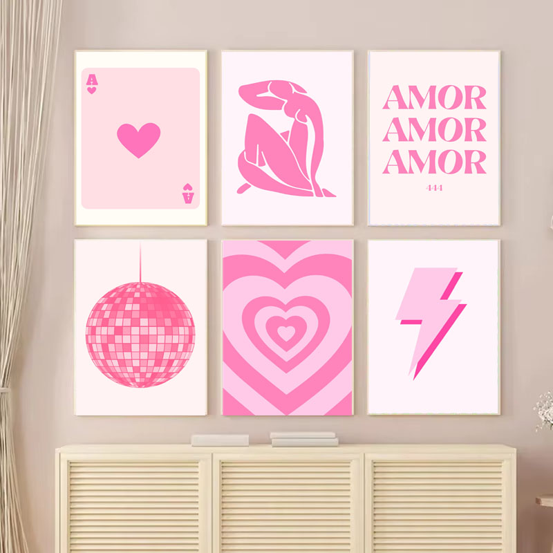 Vintage Fashion Art - 1pc Canvas painting Pink Matisse Academy