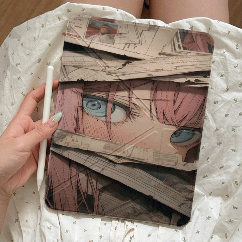 Vintage Fashion Newspaper - Y2K Vintage Newspaper Anime Girl Tablet