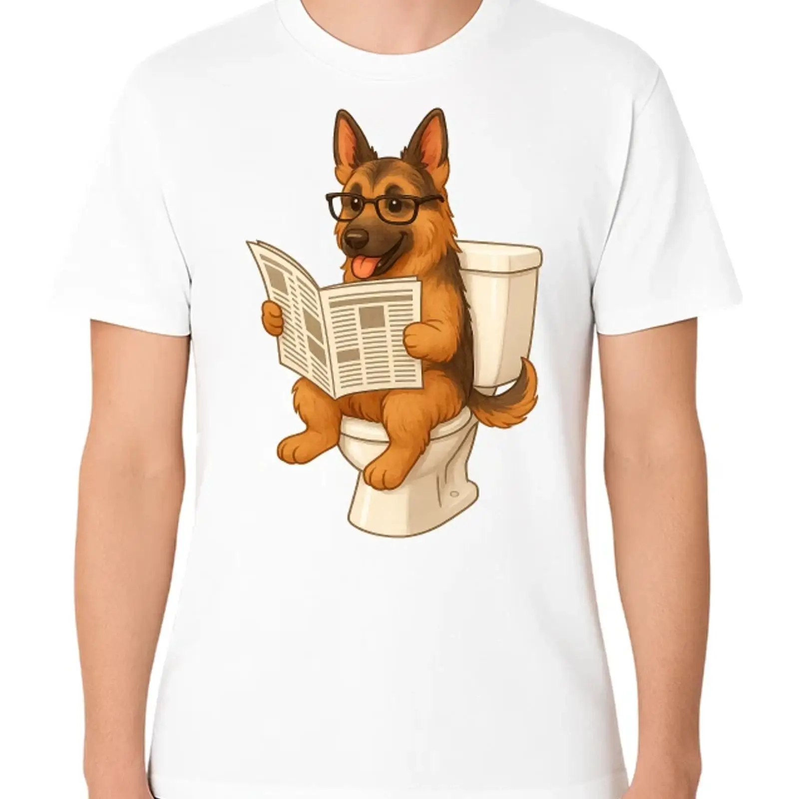 Vintage Fashion Newspaper - German Shepherd Dog Reading Newspaper on