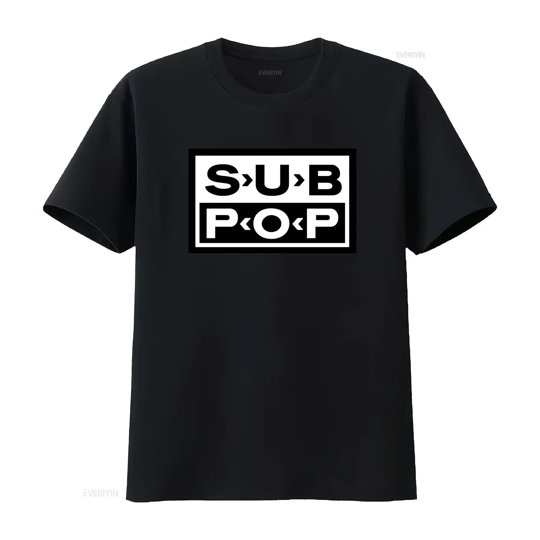 Sub Pop Logo T Shirt Black wit - огляд і ціна Vintage Fashion Logos