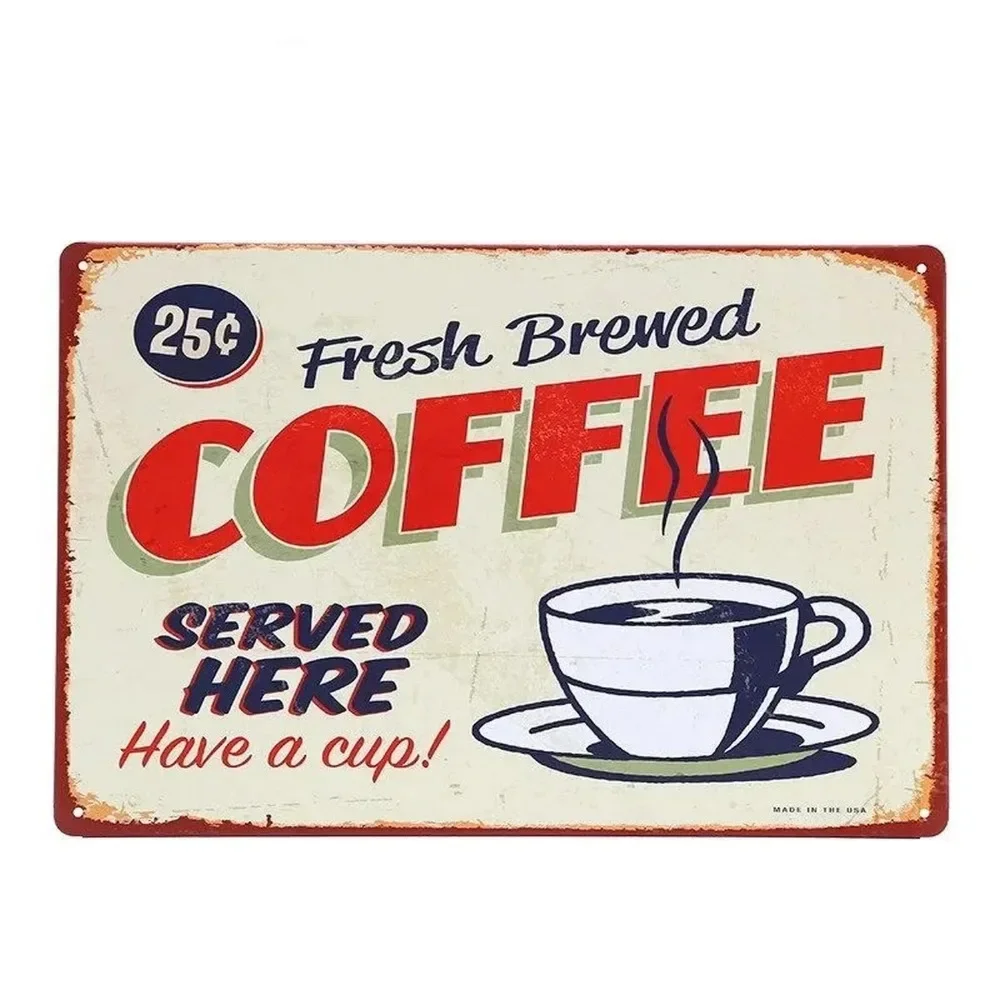 Plaque Metal Signs Drink Coffe - огляд і ціна Vintage Fashion Wall Art