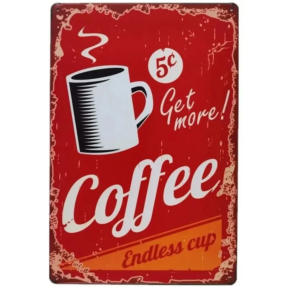 Plaque Metal Signs Drink Coffe - огляд і ціна Vintage Fashion Wall Art