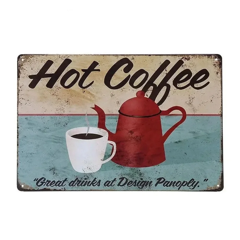Plaque Metal Signs Drink Coffe - огляд і ціна Vintage Fashion Wall Art
