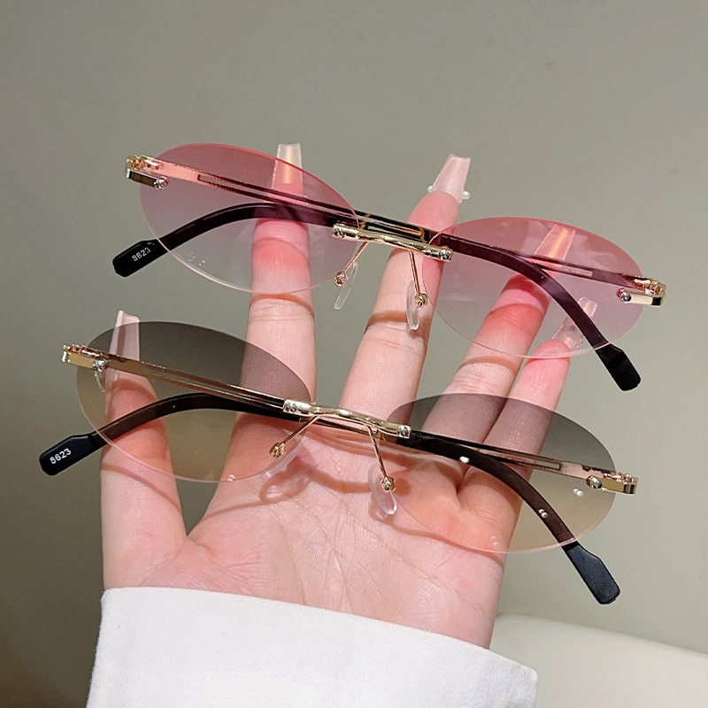 Rimless Oval Sunglasses Men Fa - огляд і ціна Vintage Fashion Brands
