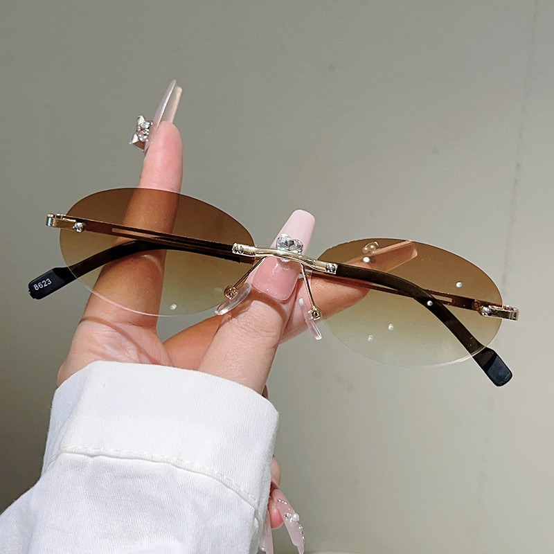 Rimless Oval Sunglasses Men Fa - огляд і ціна Vintage Fashion Brands