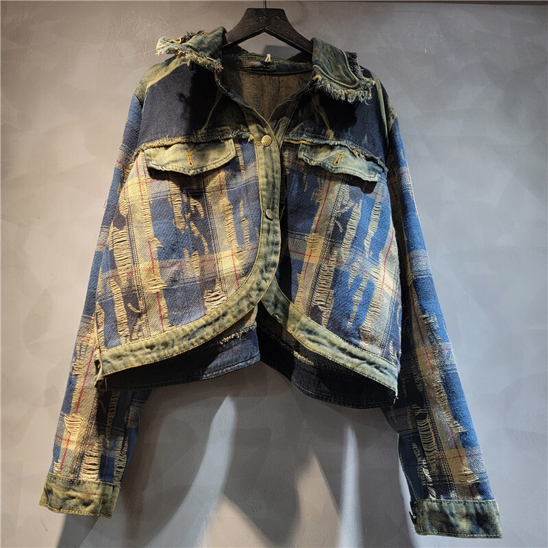 WTHT Fashion Women's Irregular - огляд і ціна Patchwork Jean Jacket