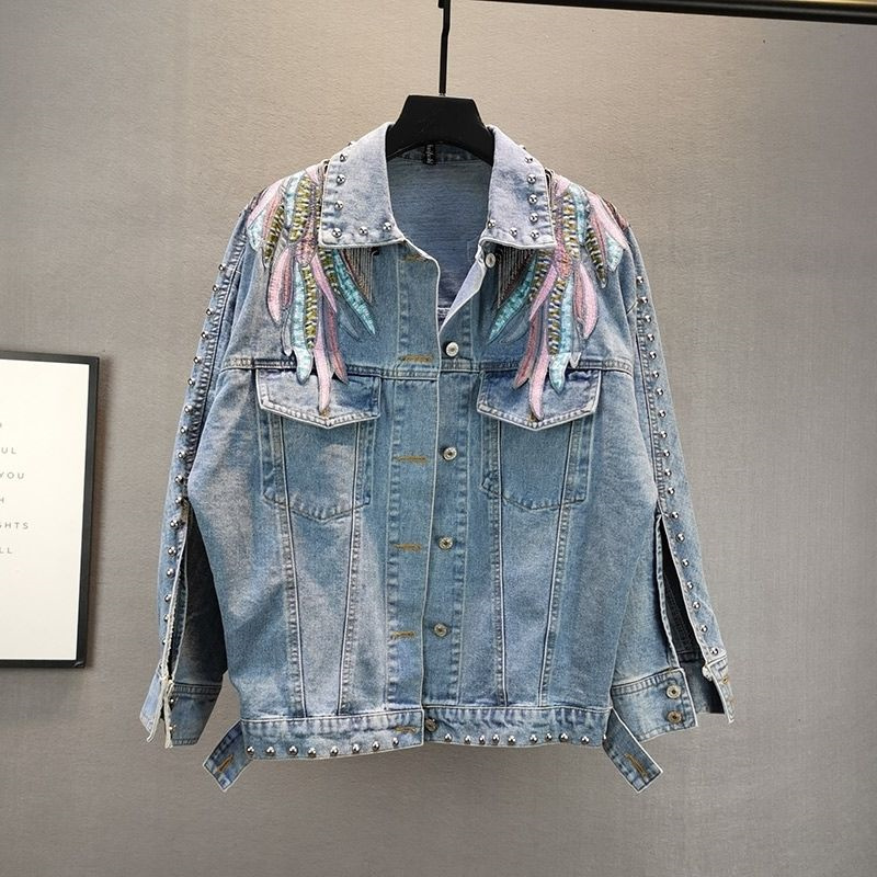 2024 New AutumnFashion Rivet W - огляд і ціна Patchwork Jean Jacket