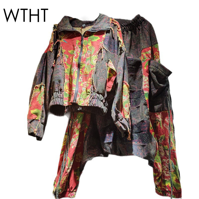 WTHT Vintage Trendy Women's Pa - огляд і ціна Patchwork Jean Jacket