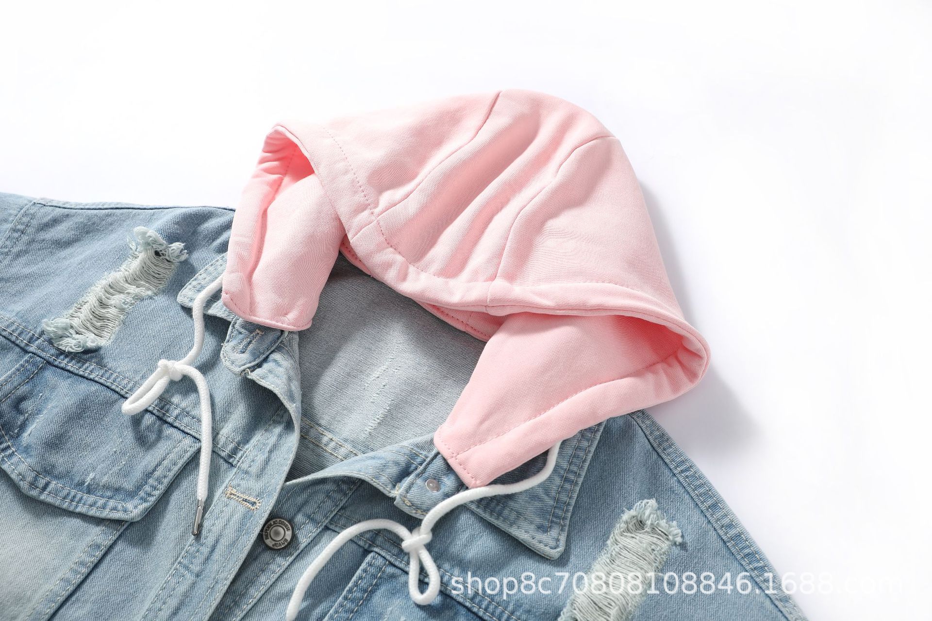 European Style Loose Hooded Pa - огляд і ціна Patchwork Jean Jacket
