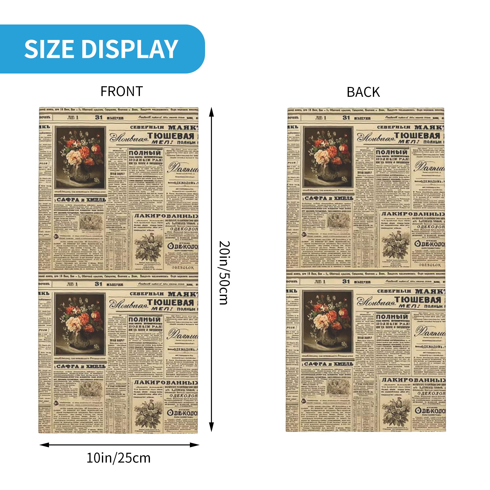 Vintage Newspaper Print Bandan - огляд і ціна Vintage Fashion Newspaper