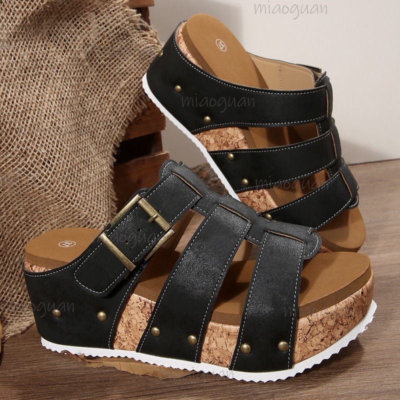 Vintage Buckle Strap Wedge Sli - огляд і ціна Vintage Outdoor Fashion