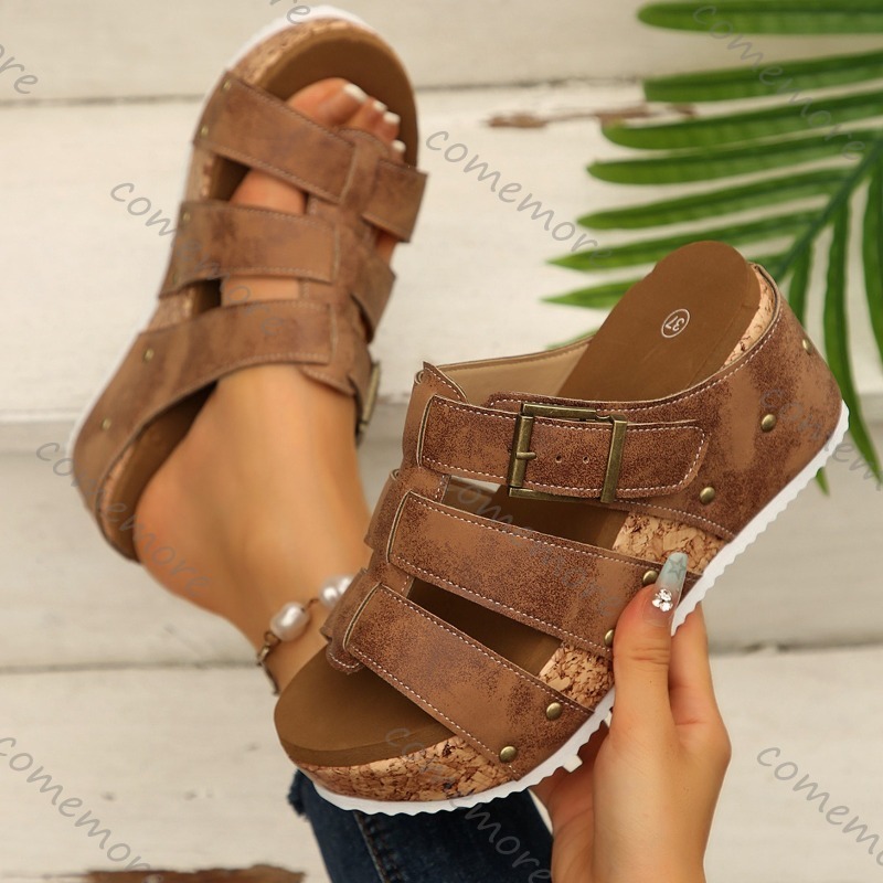 Vintage Buckle Strap Wedge Sli - огляд і ціна Vintage Outdoor Fashion