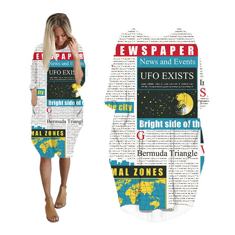 CLOOCL Newspaper Dress 3D Prin - огляд і ціна Vintage Fashion Newspaper