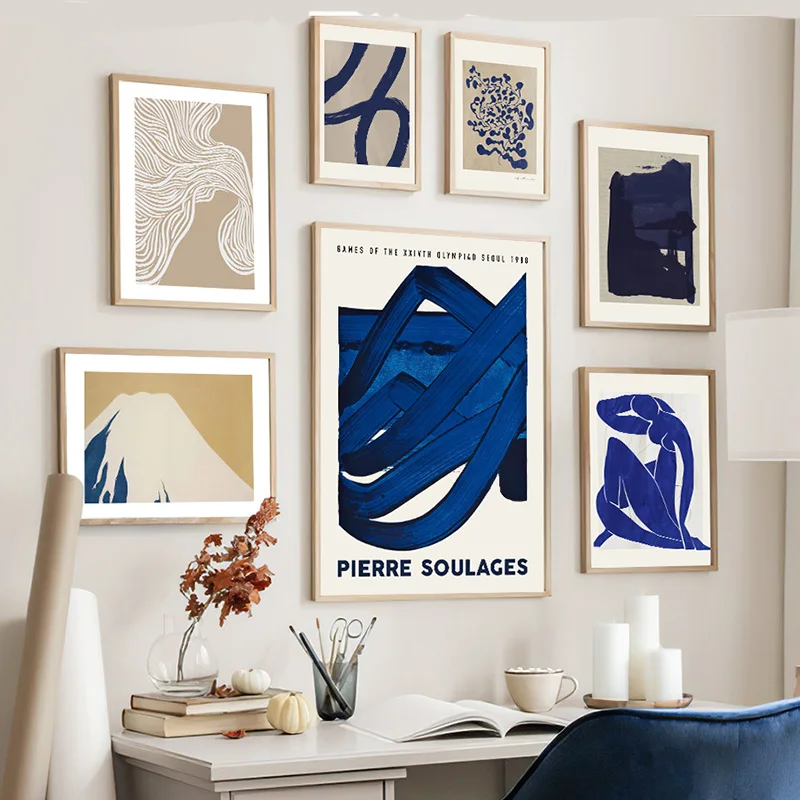 Abstract Blue Vintage Posters  - огляд і ціна Vintage Fashion Wall Art