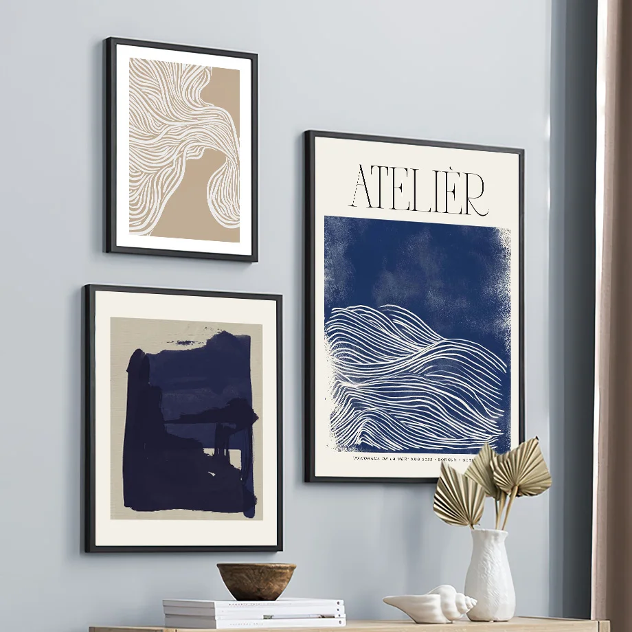 Abstract Blue Vintage Posters  - огляд і ціна Vintage Fashion Wall Art