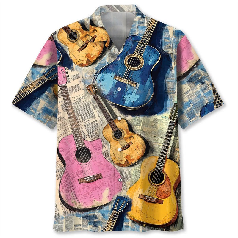 Men Lapel Short Sleeve Shirt V - огляд і ціна Vintage Fashion Newspaper