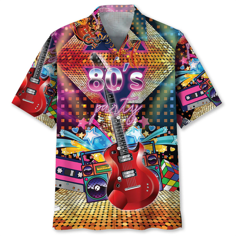 Men Lapel Short Sleeve Shirt V - огляд і ціна Vintage Fashion Newspaper