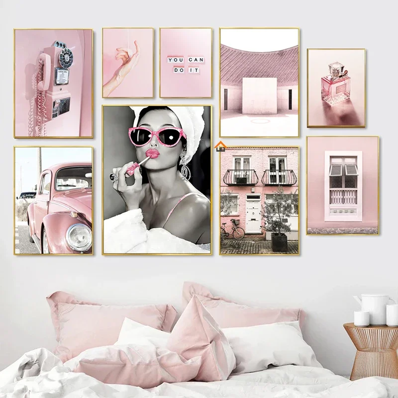 Luxury Perfume Women Pink Vint - огляд і ціна Vintage Fashion Wall Art